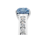 White gold Fancy Blue Cushion  Brilliant Channel-Set Solitaire Ring with Four-Prong Setting_43