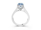 White gold Fancy Blue Cushion  Brilliant Cut Diamond Engagement Ring with Pavé Band and Four-Prong Setting_52