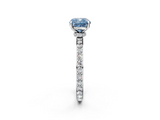 White gold Fancy Blue Cushion  Brilliant Pavé Band Solitaire with Four-Prong Setting_43