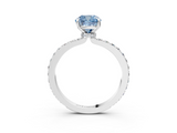 White gold Fancy Blue Cushion  Brilliant Pavé Band Solitaire with Four-Prong Setting_44
