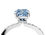 White gold Fancy Blue Cushion  Brilliant Pavé Band Solitaire with Four-Prong Setting_45