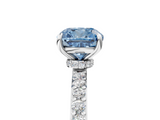 White gold Fancy Blue Cushion  Brilliant Pavé Band Solitaire with Four-Prong Setting_55