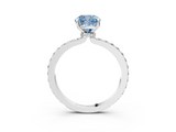 White gold Fancy Blue Cushion  Brilliant Pavé Band Solitaire with Four-Prong Setting_61