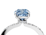 White gold Fancy Blue Cushion  Brilliant Pavé Band Solitaire with Four-Prong Setting_62