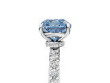 White gold Fancy Blue Cushion  Brilliant Pavé Band Solitaire with Four-Prong Setting_80