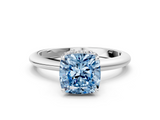White gold Fancy Blue Cushion  Brilliant Solitaire Engagement Ring with Six-Prong Setting and Classic Band_20