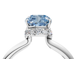 White gold Fancy Blue Cushion  Brilliant Solitaire Engagement Ring with Six-Prong Setting and Classic Band_24