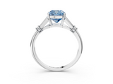 White gold Fancy Blue Cushion  Brilliant Solitaire with Pave Band and Four-Prong Setting_23