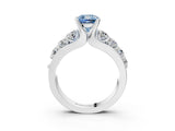 White gold Fancy Blue Cushion  Brilliant Solitaire with Side Stones on a Pave Band and Four-Prong Setting_27