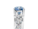 White gold Fancy Blue Cushion  Brilliant Solitaire with Side Stones on a Pave Band and Four-Prong Setting_29