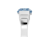 White gold Fancy Blue Cushion Cut Brilliant Solitaire Diamond Ring with Channel Set Band and Bar Prong Setting_11