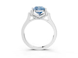 White gold Fancy Blue Cushion Cut Brilliant Solitaire Diamond Ring with Channel Set Band and Bar Prong Setting_9