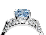White gold Fancy Blue Cushion Cut Brilliant Three-Stone Pave Band with Four-Prong Setting_4