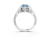 White gold Fancy Blue Cushion  Cut Cathedral Pave Diamond Engagement Ring with Six-Prong Setting_34