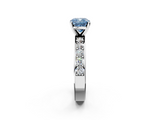 White gold Fancy Blue Cushion  Cut Channel Set Diamond Engagement Ring with Four-Prong Setting_282
