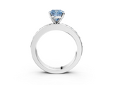 White gold Fancy Blue Cushion  Cut Channel Set Diamond Engagement Ring with Four-Prong Setting_283