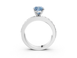 White gold Fancy Blue Cushion  Cut Channel Set Diamond Engagement Ring with Four-Prong Setting_295