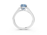 White gold Fancy Blue Cushion  Cut Channel Set Solitaire Engagement Ring with Four-Prong Setting_245