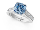 White gold Fancy Blue Cushion  Cut Channel Set Solitaire Engagement Ring with Prong Setting_21