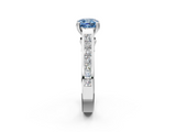 White gold Fancy Blue Cushion  Cut Channel Set Solitaire Engagement Ring with Prong Setting_22