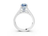 White gold Fancy Blue Cushion  Cut Channel Set Solitaire Engagement Ring with Prong Setting_23