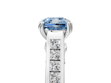White gold Fancy Blue Cushion  Cut Channel Set Solitaire Engagement Ring with Prong Setting_25