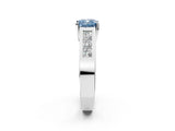 White gold Fancy Blue Cushion Cut Cut Channel Set Solitaire Ring with Four-Prong Setting_14