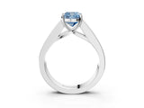 White gold Fancy Blue Cushion Cut Cut Channel Set Solitaire Ring with Four-Prong Setting_15