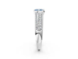 White gold Fancy Blue Cushion Cut Cut Diamond Channel Set Pave Band with Tension Prong Setting_2