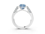White gold Fancy Blue Cushion Cut Cut Diamond Channel Set Solitaire Ring with Four-Prong Setting_63
