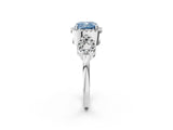 White gold Fancy Blue Cushion Cut Cut Halo Diamond Infinity Band with Four-Prong Setting_2