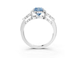 White gold Fancy Blue Cushion Cut Cut Halo Diamond Infinity Band with Four-Prong Setting_3