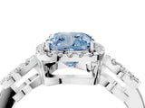 White gold Fancy Blue Cushion Cut Cut Halo Diamond Infinity Band with Four-Prong Setting_4