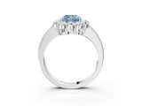 White gold Fancy Blue Cushion Cut Cut Halo Diamond Pavé Engagement Ring with Milgrain Detailing_15