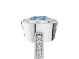 White gold Fancy Blue Cushion Cut Cut Halo Pavé Diamond Ring_5