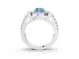 White gold Fancy Blue Cushion Cut Cut Halo Split Shank Prong Set Ring_3