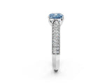 White gold Fancy Blue Cushion Cut Cut Pave Split Shank Engagement Ring with Four-Prong Setting_14