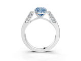 White gold Fancy Blue Cushion Cut Diamond Channel Set Solitaire Ring with Four-Prong Setting_28