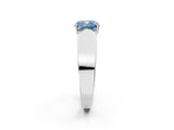 White gold Fancy Blue Cushion Cut Diamond Channel Set Solitaire Ring with Four-Prong Setting_40