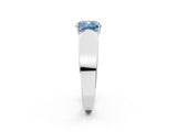 White gold Fancy Blue Cushion Cut Diamond Channel Set Solitaire Ring with Four-Prong Setting_58