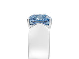 White gold Fancy Blue Cushion Cut Diamond Channel Set Solitaire Ring with Four-Prong Setting_61
