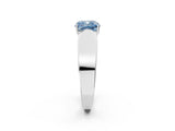 White gold Fancy Blue Cushion Cut Diamond Channel Set Solitaire Ring with Four-Prong Setting_82