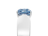 White gold Fancy Blue Cushion Cut Diamond Channel Set Solitaire Ring with Four-Prong Setting_85