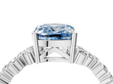 White gold Fancy Blue Cushion Cut Diamond Cluster Pavé Band with Four-Prong Setting_16