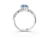 White gold Fancy Blue Cushion Cut Diamond Cluster Pavé Band with Four-Prong Setting_6