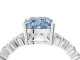 White gold Fancy Blue Cushion Cut Diamond Cluster Pavé Band with Four-Prong Setting_7