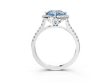 White gold Fancy Blue Cushion Cut Diamond Cushion Halo Ring with Pavé Band_15