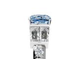White gold Fancy Blue Cushion Cut Diamond Engagement Ring with Baguette Side Stones and Channel Set Band_37