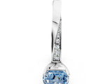 White gold Fancy Blue Cushion Cut Diamond Engagement Ring with Side Stone Accents and Four-Prong Setting_12