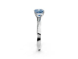 White gold Fancy Blue Cushion Cut Diamond Engagement Ring with Side Stone Accents and Four-Prong Setting_26